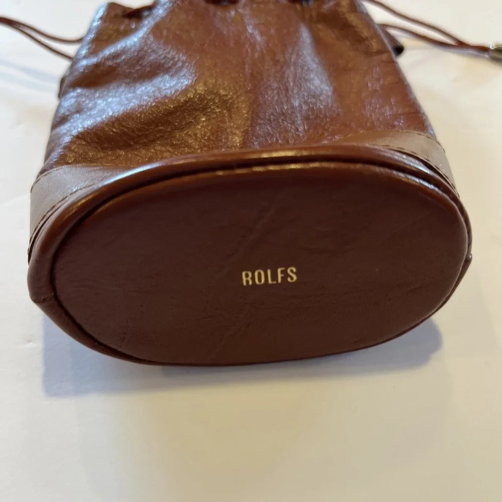 Rolfs Rust Brown Cowhide Suede Leather Jewelry Case Travel Pouch Vintage